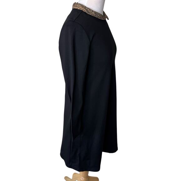 J.McLauglin Leopard Print Peter Pan Collar Mini Dress Black Size Small - Picture 5 of 10